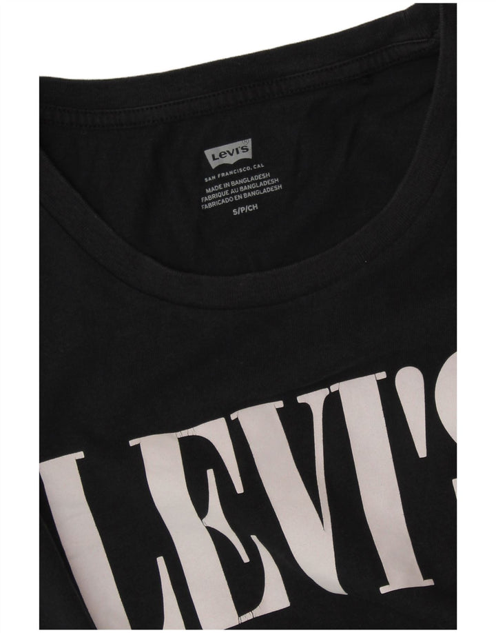 Camiseta feminina gráfica LEVI'S UK 10 pequena preta