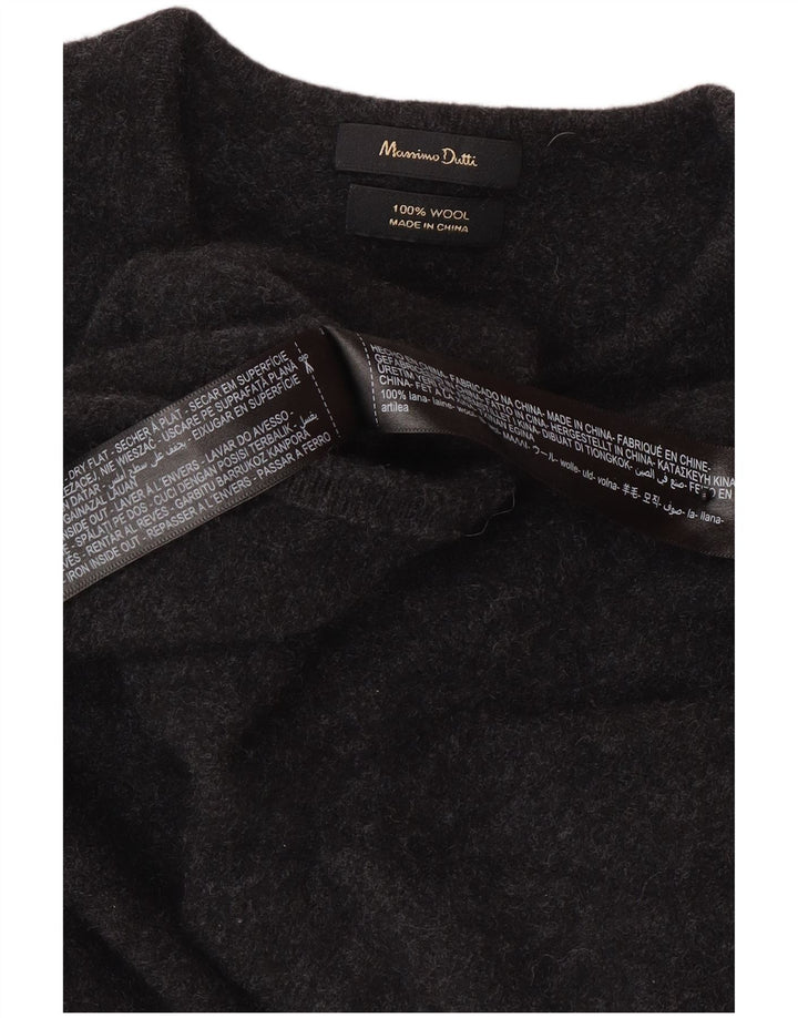 Suéter cardigan feminino Massimo Dutti UK 12 lã cinza médio