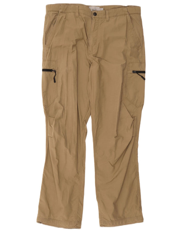 Calça cargo masculina Marks & Spencer Regular Fit W36 L31 algodão bege