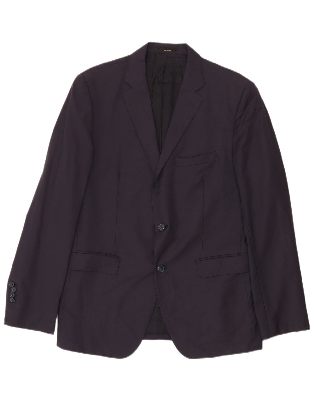 Jaqueta blazer masculina Massimo Dutti com 2 botões UE 52 grande lã azul marinho