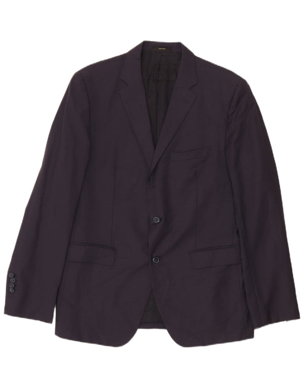 Jaqueta blazer masculina Massimo Dutti com 2 botões UE 52 grande lã azul marinho