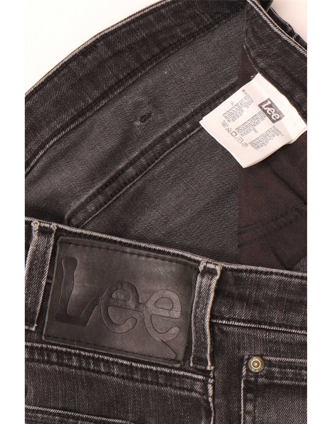 Lee Mens Jeans Slim W31 L34 Algodão Preto