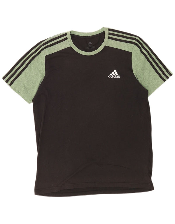 Adidas Mens Graphic T-Shirt Top Medium Black Colourblock Cotton