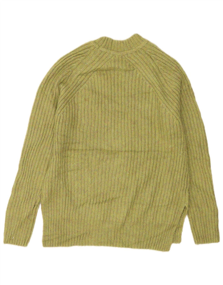 Suéter feminino Marks & Spencer com gola tartaruga Reino Unido 10 pequeno verde