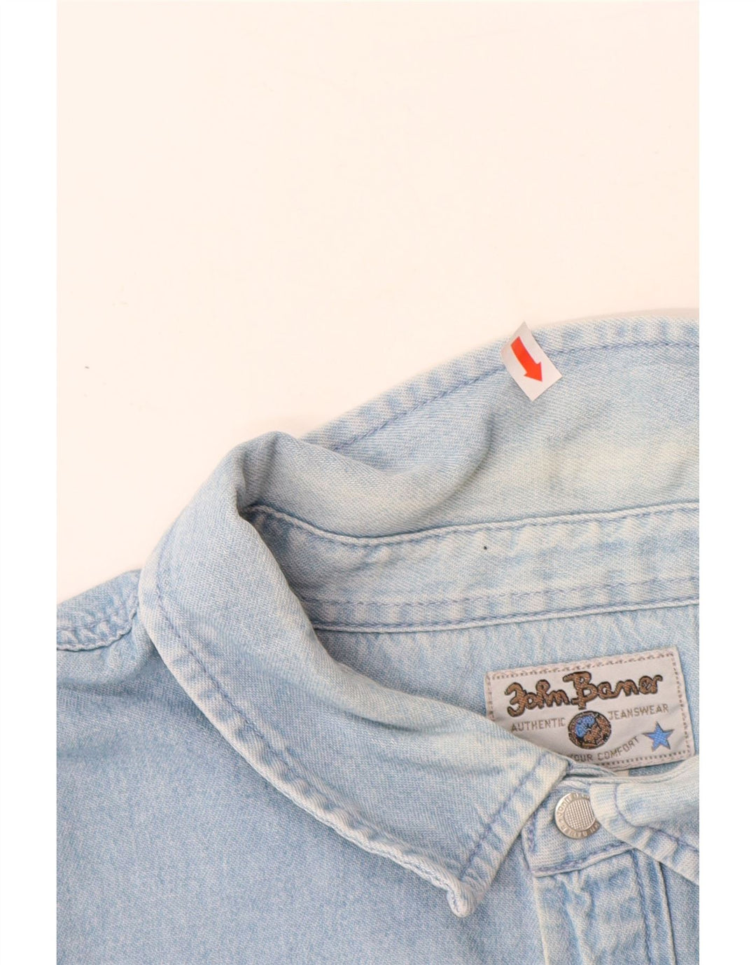 Camisa jeans masculina JOHN BANER 3XL algodão azul