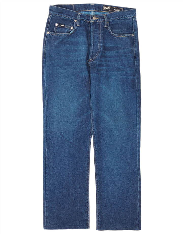 Calça jeans reta masculina Gas W32 L28 algodão azul