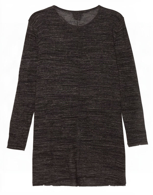 Suéter feminino Zara Longline com gola redonda Reino Unido 10 pequeno cinza manchado