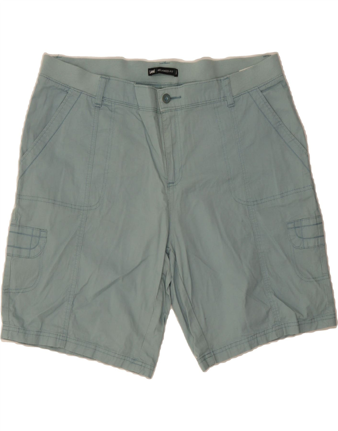 LEE Womens Relaxed Fit Cargo Shorts US 18 2XL W42 Blue Cotton Vintage Lee and Second-Hand Lee from Messina Hembry 
