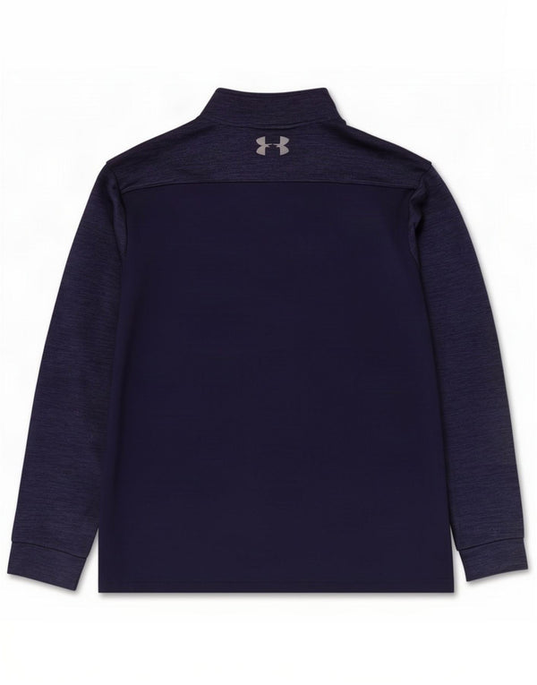 Under Armour Mens Zip Neck Pullover Treino Top XL Azul Marinho Flecked