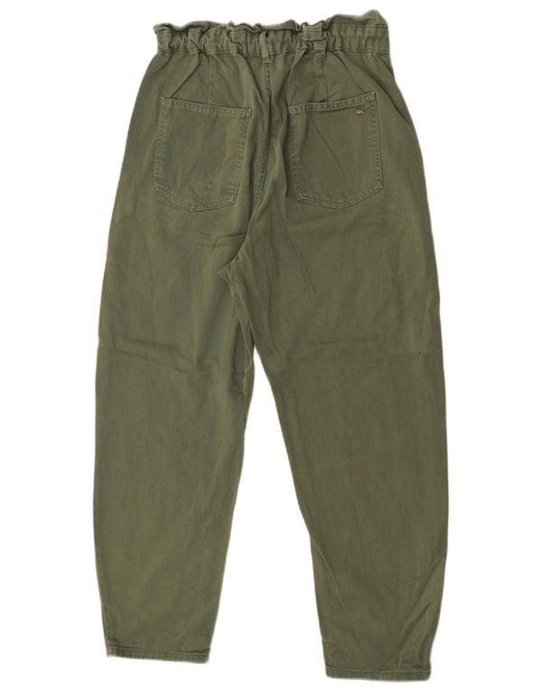 Zara Womens High Waist Tapered Jeans EU 36 XS W26 L27 Green