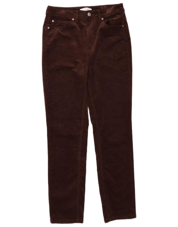 Calça feminina de veludo cotelê Marks & Spencer UK 10 pequena W30 L29 marrom