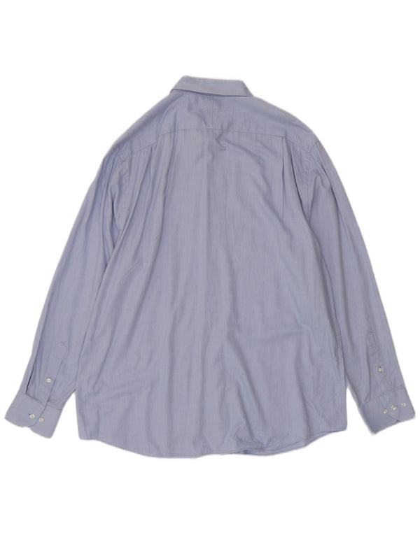 Camisa masculina Pierre Cardin tamanho 17,5 XL algodão manchado azul
