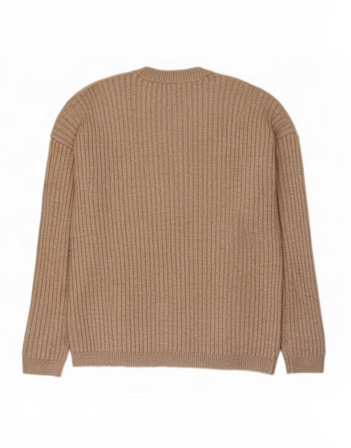 Suéter feminino Marks & Spencer com gola redonda Reino Unido 14 marrom médio