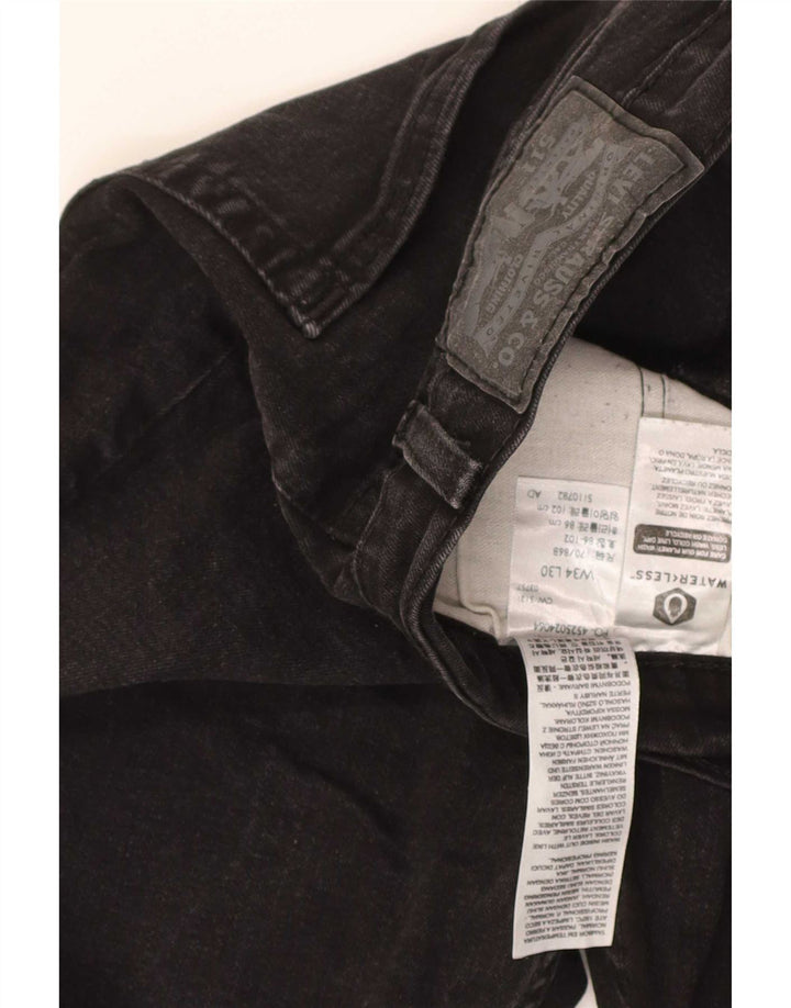 Levi's Mens Slim Jeans W34 L30 Algodão Preto