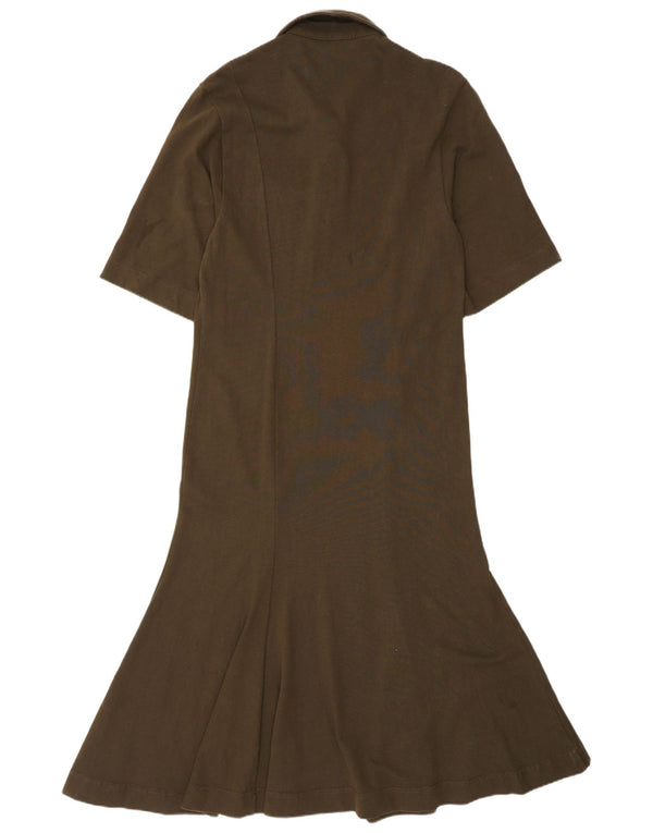 Vestido Maxi Polo Feminino Cos Reino Unido 10 Pequeno Algodão Cáqui
