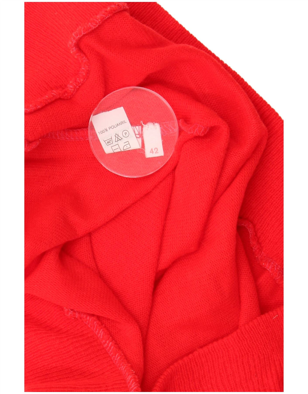 Suéter feminino vintage com gola polo IT 42 poliacrílico vermelho médio