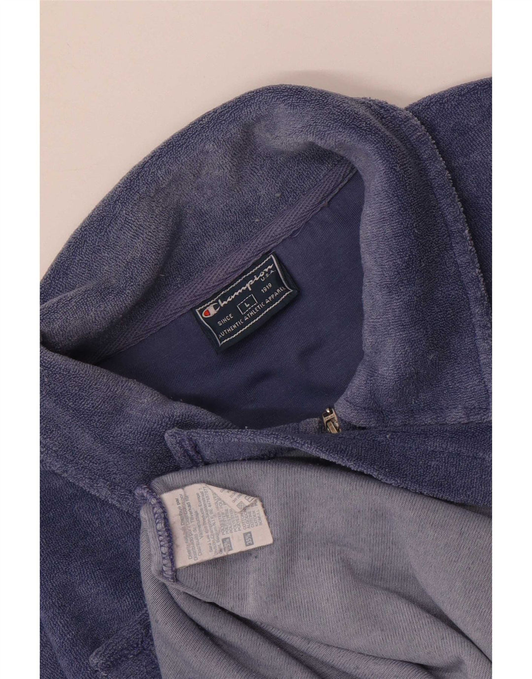 Camisa polo masculina de veludo Champion grande azul poliéster