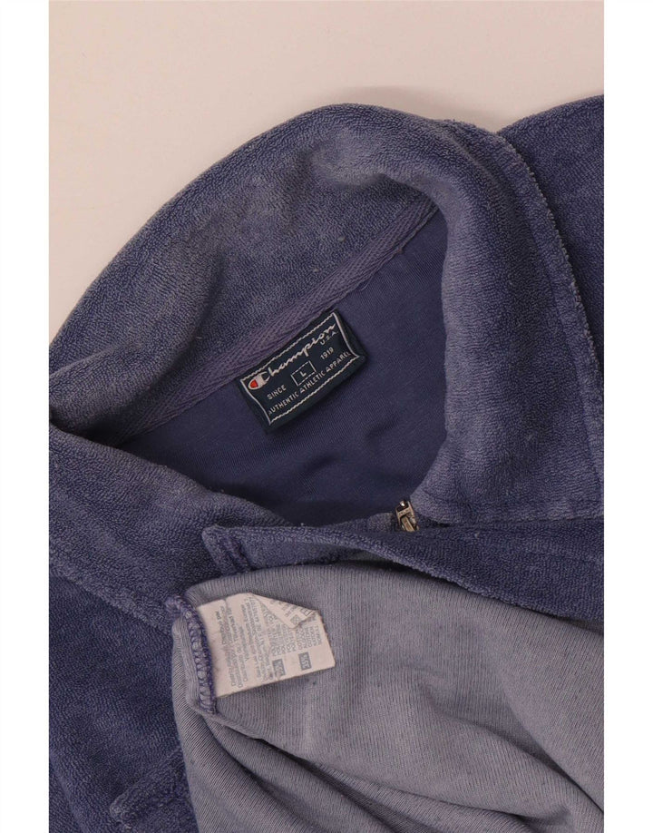 Camisa polo masculina de veludo Champion grande azul poliéster