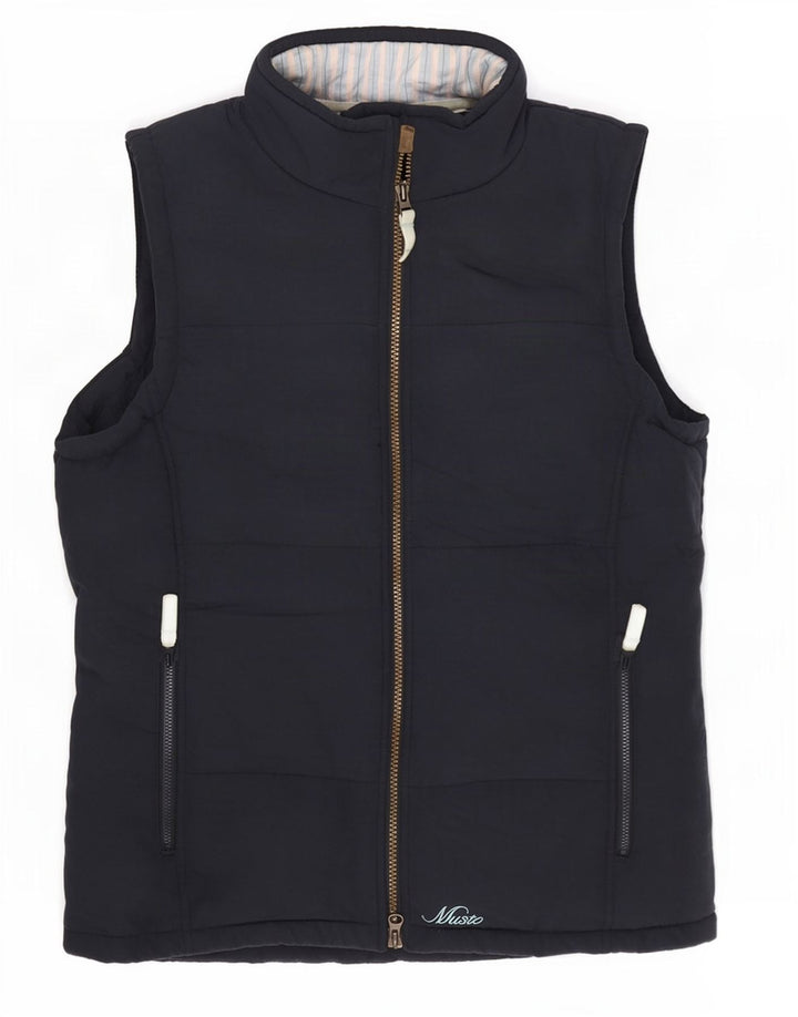 Colete acolchoado feminino Musto UK 14 grande poliéster azul marinho