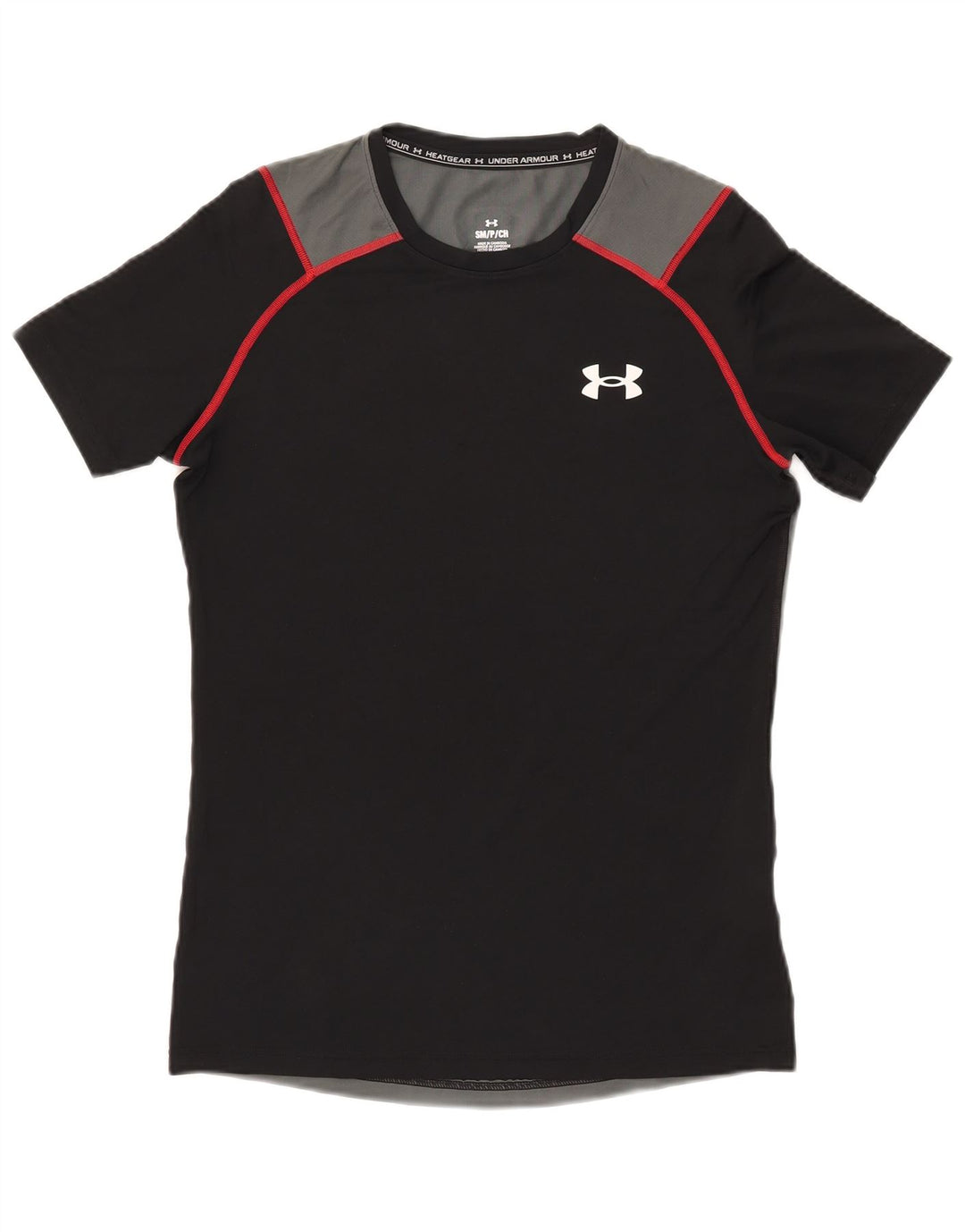 Under Armour Mens Camiseta Top Pequeno Poliéster Colorblock Preto