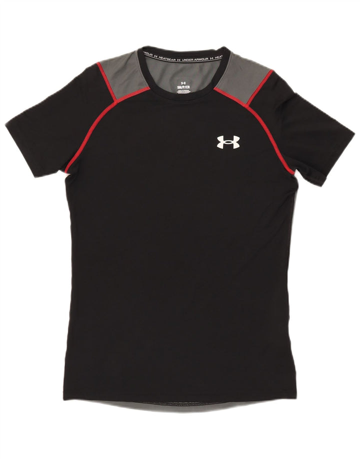 Under Armour Mens Camiseta Top Pequeno Poliéster Colorblock Preto