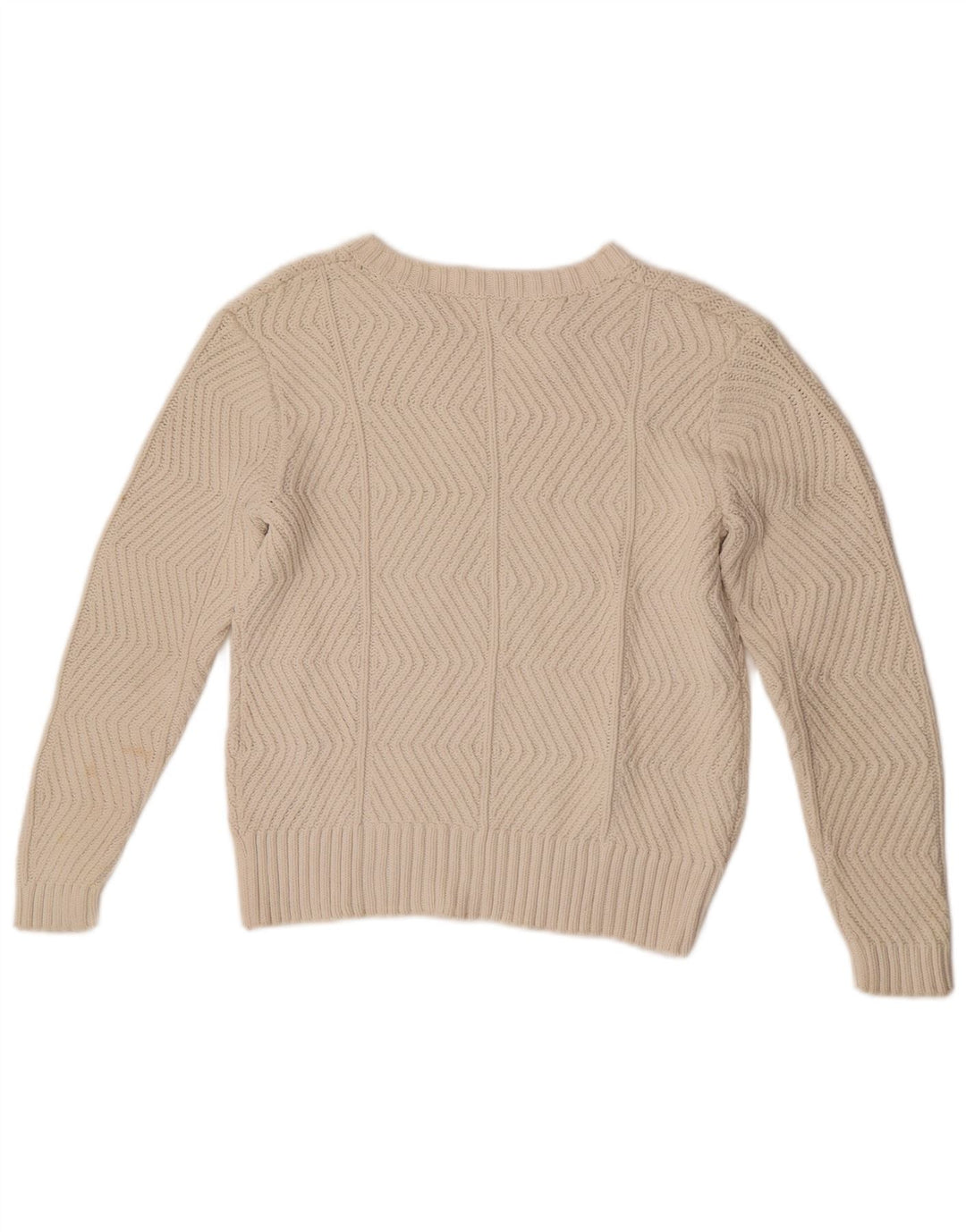 Suéter feminino Marks & Spencer com decote em V Reino Unido 10 pequeno off white