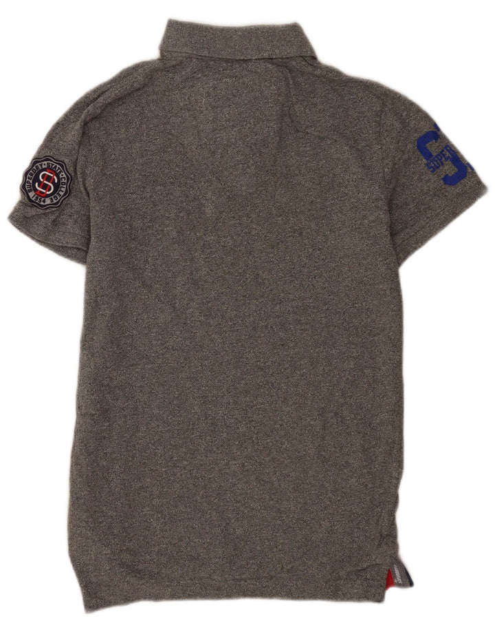 Camisa polo masculina Superdry Graphic cinza médio algodão