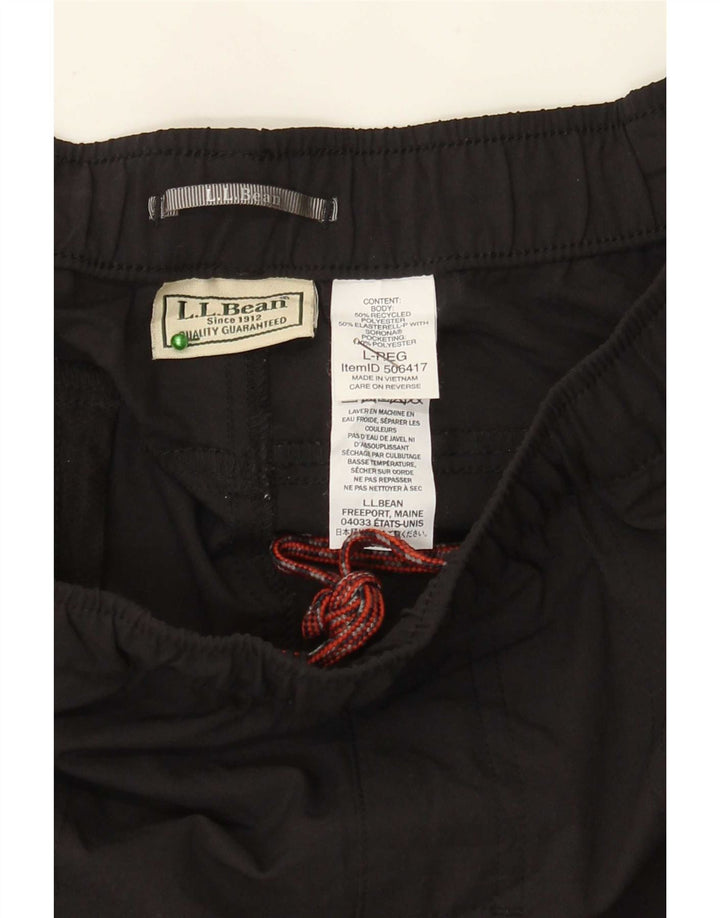 Calça de treino masculina L.L.Bean grande poliéster preto