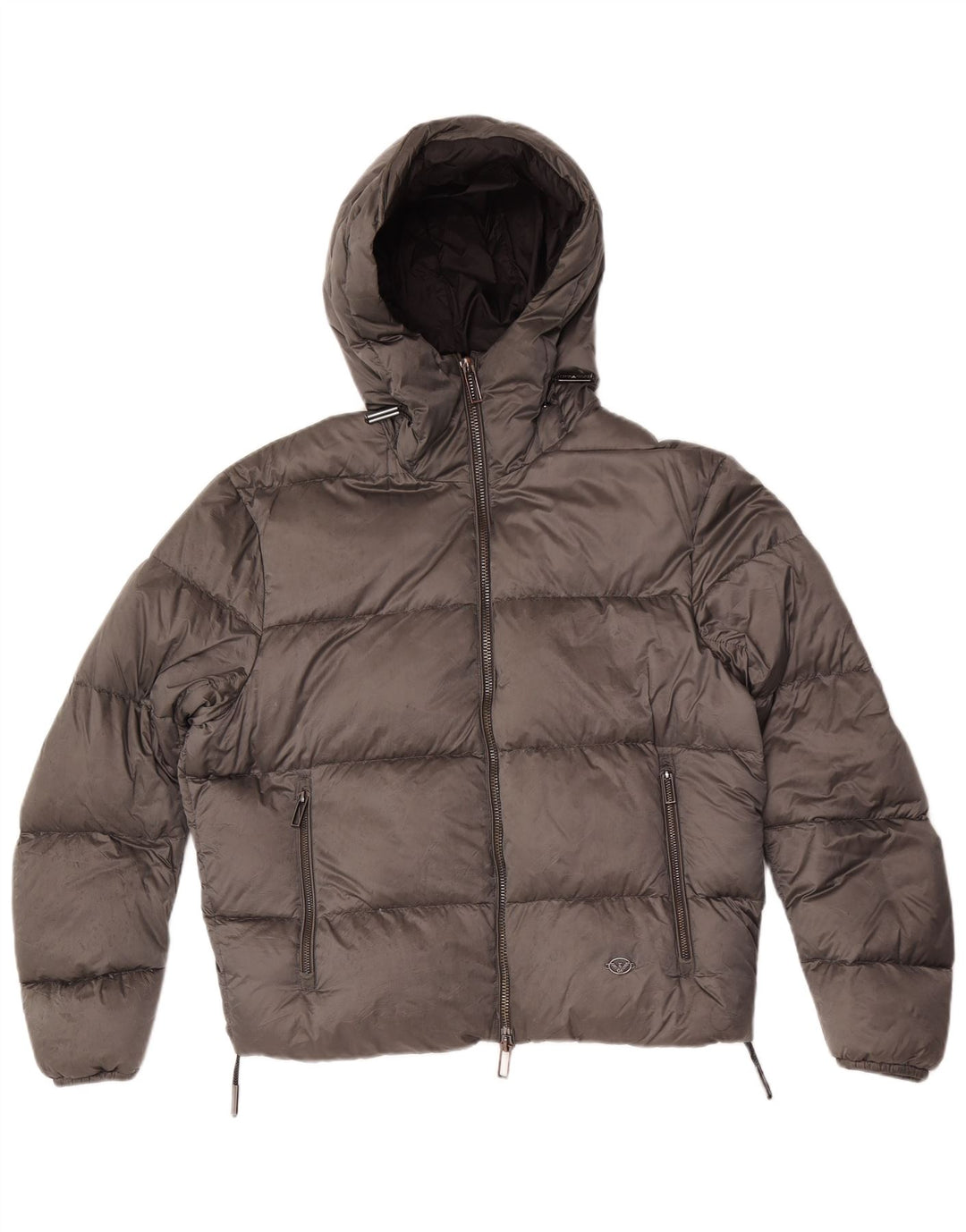 Jaqueta masculina acolchoada com capuz Emporio Armani IT 50 poliamida cinza médio
