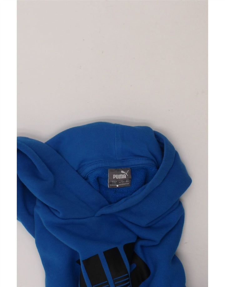 PUMA Boys Graphic Hoodie Jumper 13-14 Years  Blue Cotton Vintage Puma and Second-Hand Puma from Messina Hembry 