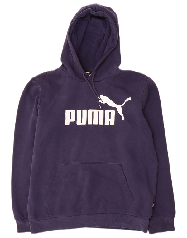 Puma masculino gráfico regular ajuste moletom com capuz pequeno algodão azul marinho