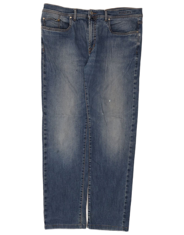 Pierre Cardin Mens Straight Jeans W38 L32 Azul Algodão