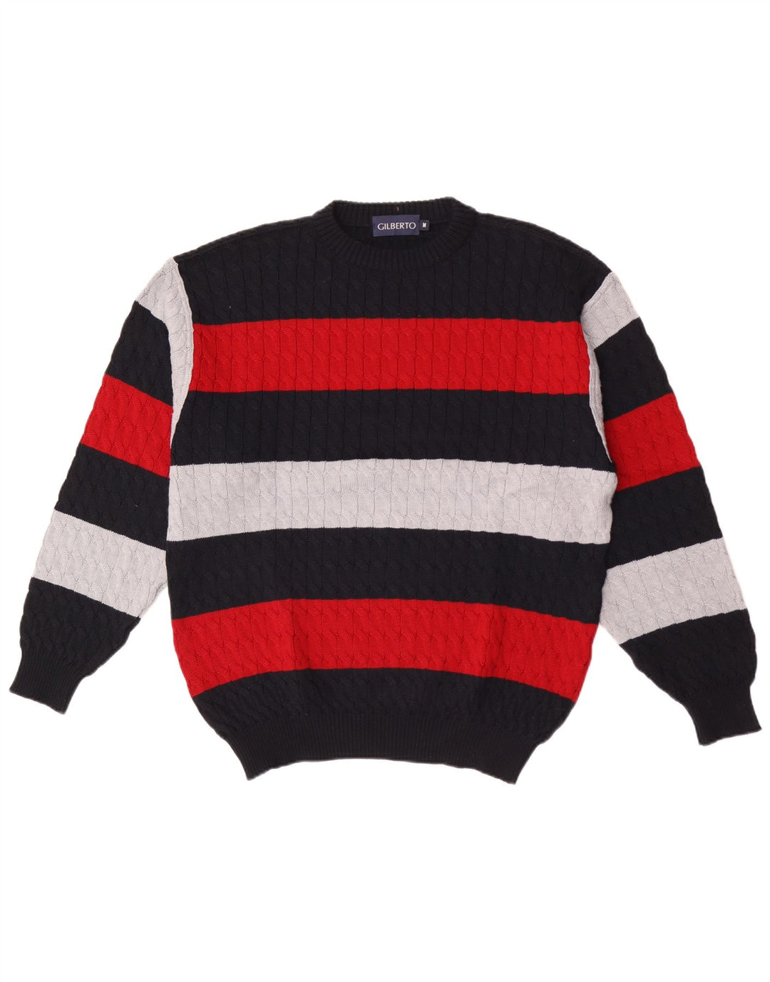 Suéter masculino GILBERTO com gola redonda, bloco colorido médio multicolorido