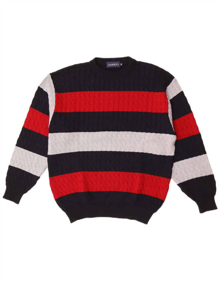 Suéter masculino GILBERTO com gola redonda, bloco colorido médio multicolorido