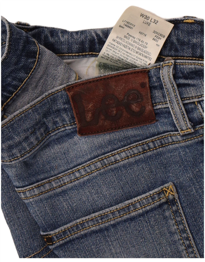 Lee Mens Luke Slim Jeans W30 L32 Azul Marinho Algodão