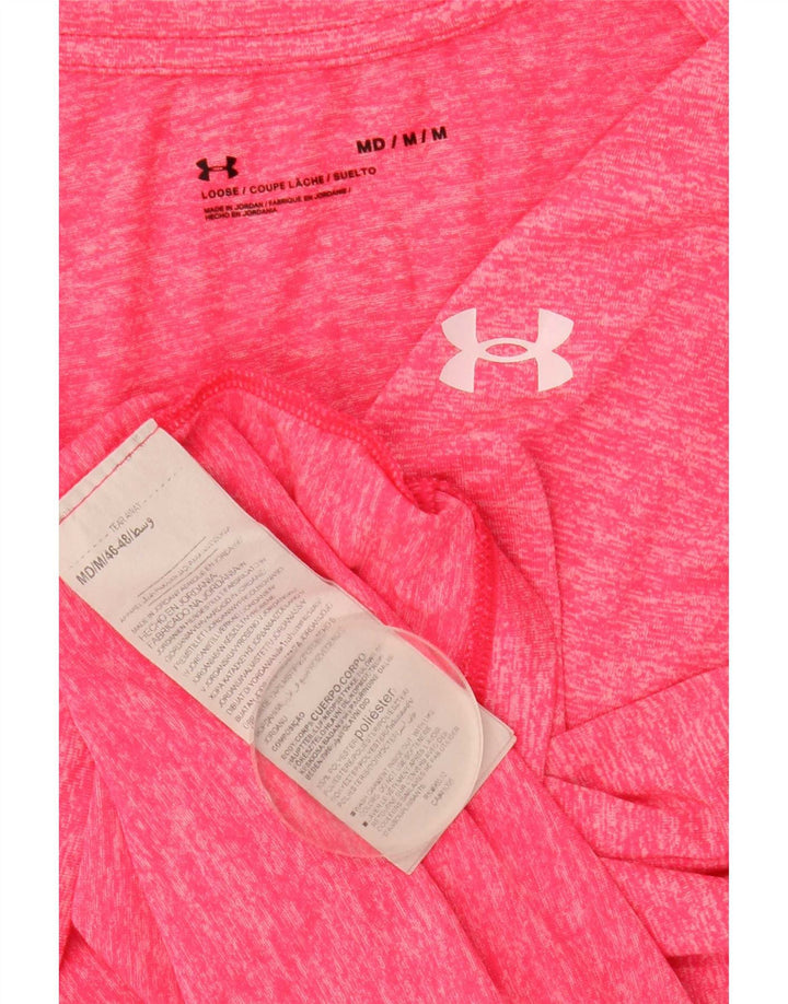 Camiseta gráfica feminina Under Armour UK 12 poliéster manchado rosa médio