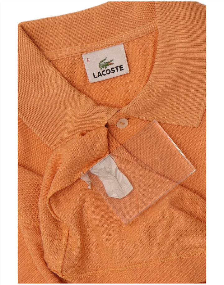 Camisa polo masculina Lacoste tamanho 5 grande algodão laranja