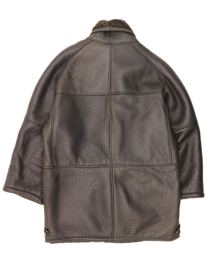 Sobretudo masculino vintage Shearling UK 42 XL preto