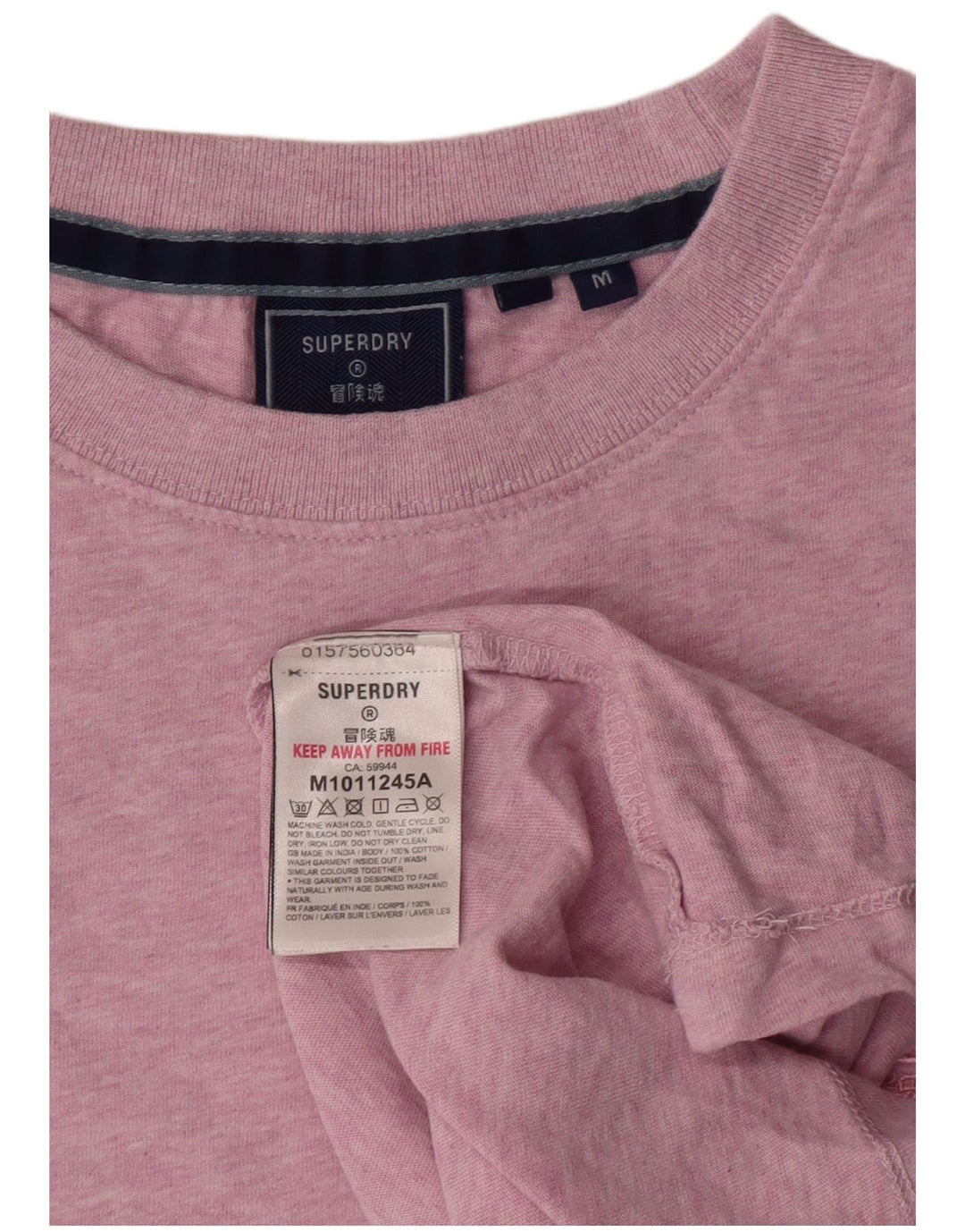 Camiseta masculina SUPERDRY Top médio algodão rosa