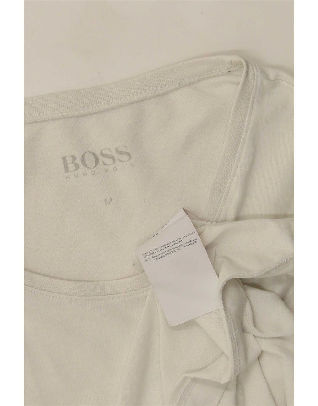 Camiseta masculina Hugo Boss Top médio algodão branco