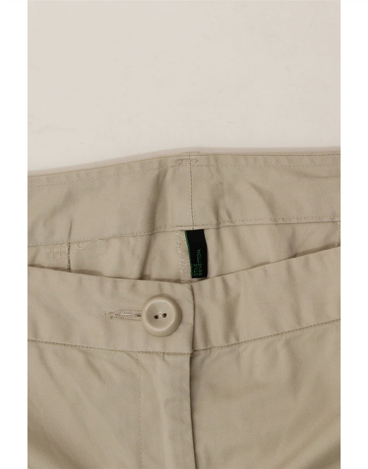BENETTON Womens Slim Crop Casual Trousers W34 L27 Beige Cotton Vintage Benetton and Second-Hand Benetton from Messina Hembry 