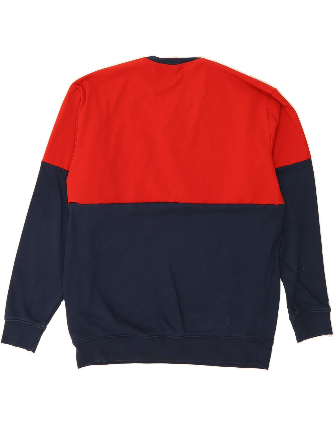 ADIDAS Mens Sweatshirt Jumper Large Red Colourblock Cotton Vintage Adidas and Second-Hand Adidas from Messina Hembry 