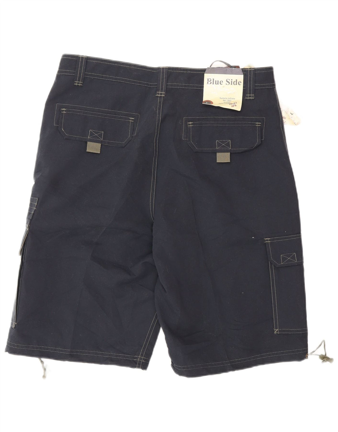 Blue Side Mens Cargo Shorts Grande Poliéster W34 Azul Marinho