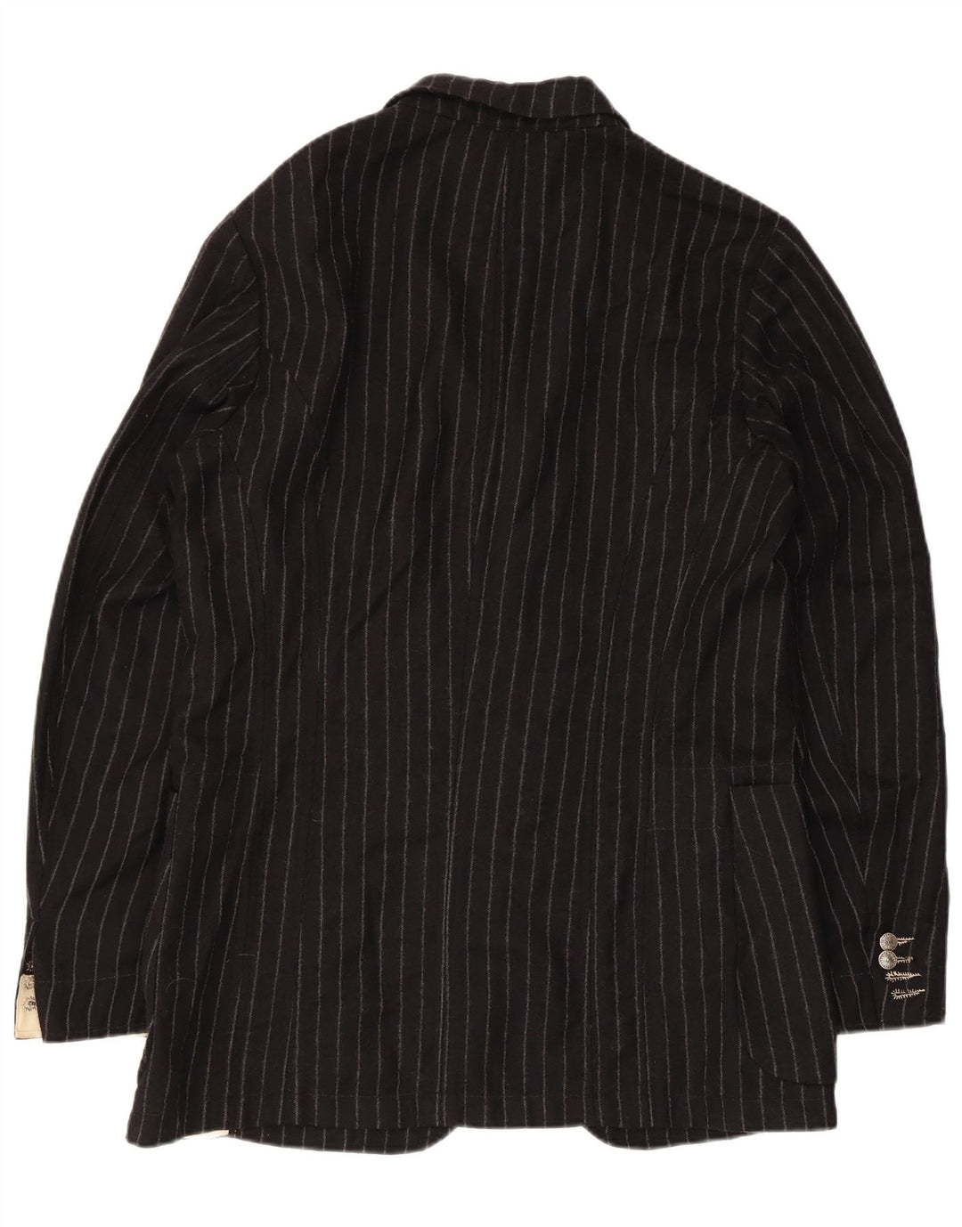 Jaqueta blazer masculina de 2 botões Paul Smith Reino Unido 40 grande lã preta listrada