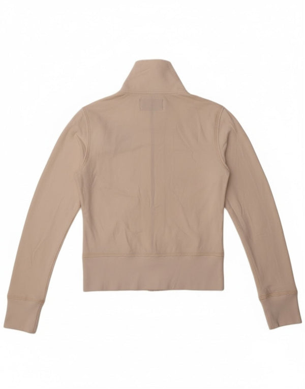 Polo Ralph Lauren feminino gráfico agasalho top jaqueta Reino Unido 10 pequeno branco