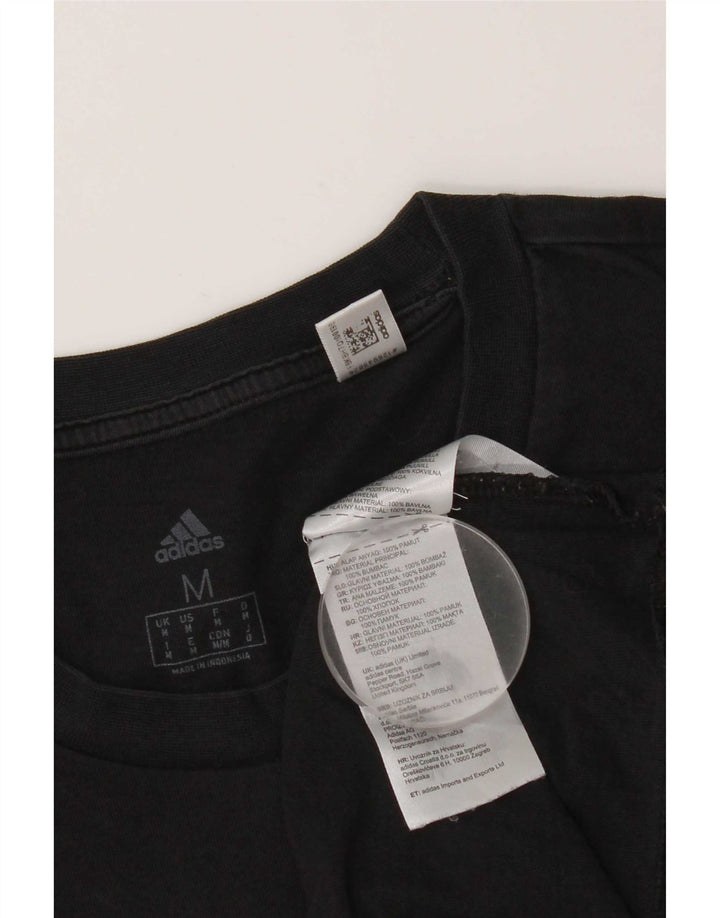 Adidas Mens Graphic T-Shirt Top Médio Algodão Preto