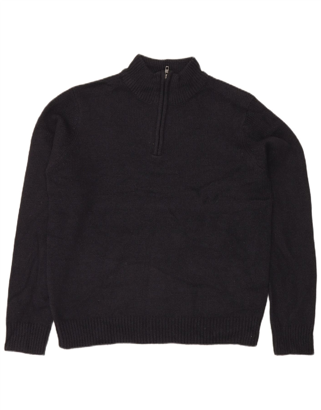 Suéter masculino French Connection com zíper e pescoço grande acrílico azul marinho