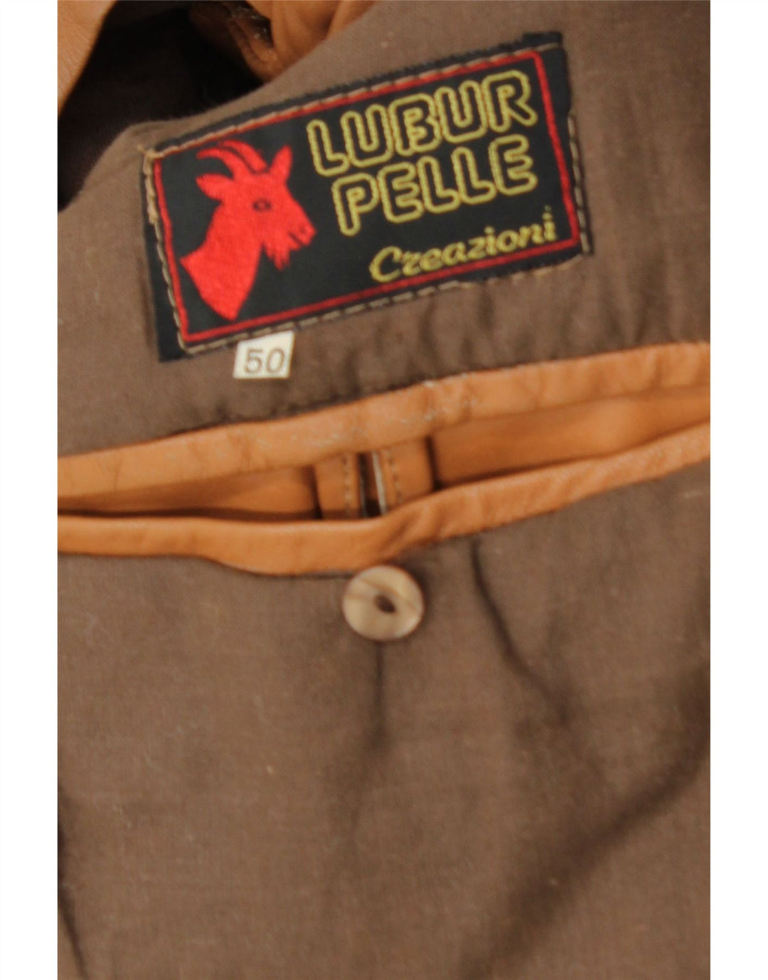 Casaco de couro masculino vintage IT 50 grande couro marrom