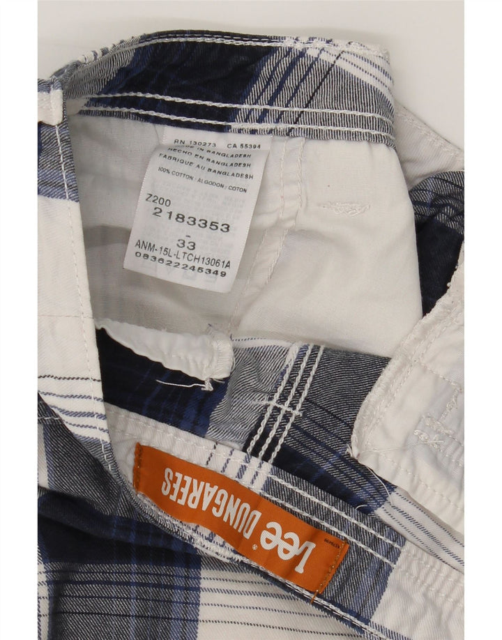 LEE Mens Cargo Shorts W33 Medium Blue Check Cotton Vintage Lee and Second-Hand Lee from Messina Hembry 