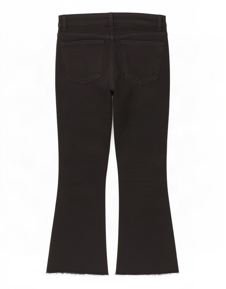 Zara Calça Jeans Feminina Crop Bootcut EU 40 Médio W30 L25 Preto